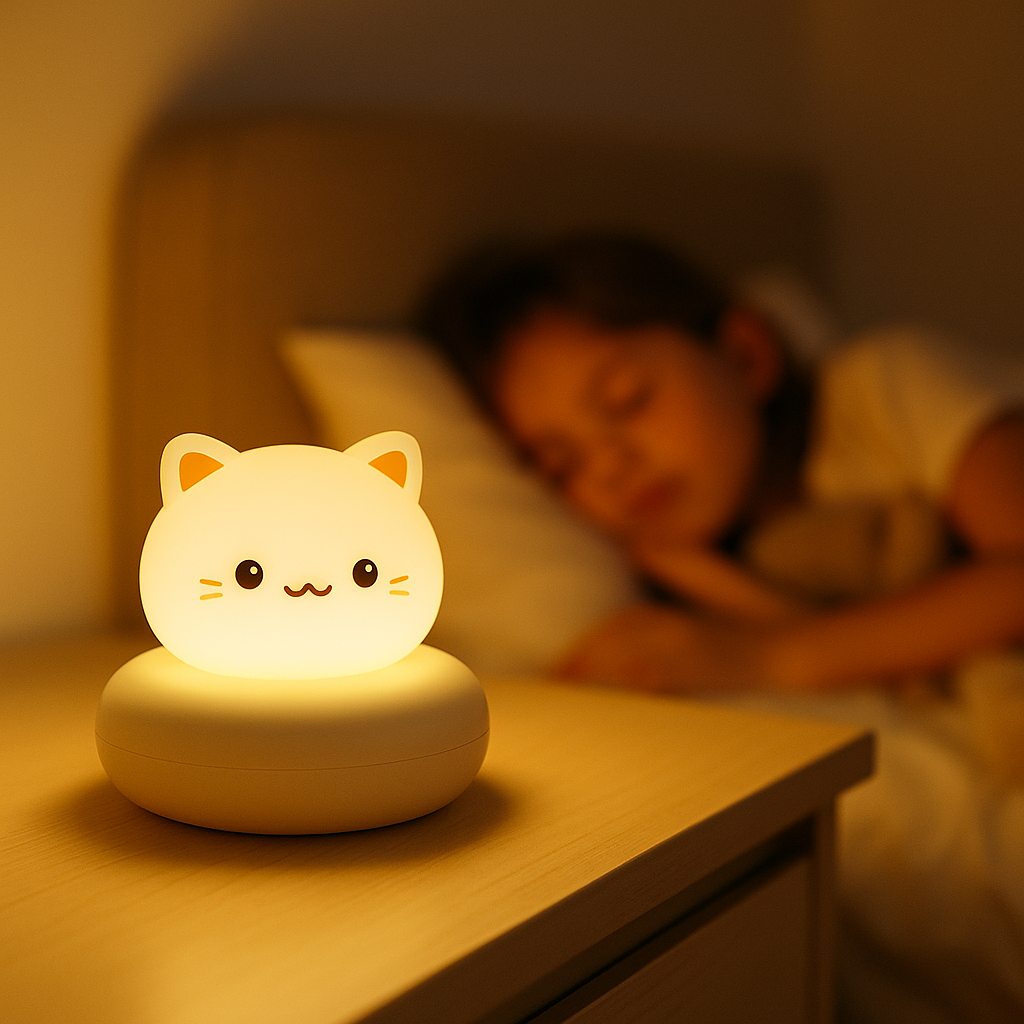 Veilleuse NoovaKids™ – Mochi le Chat Apaisant